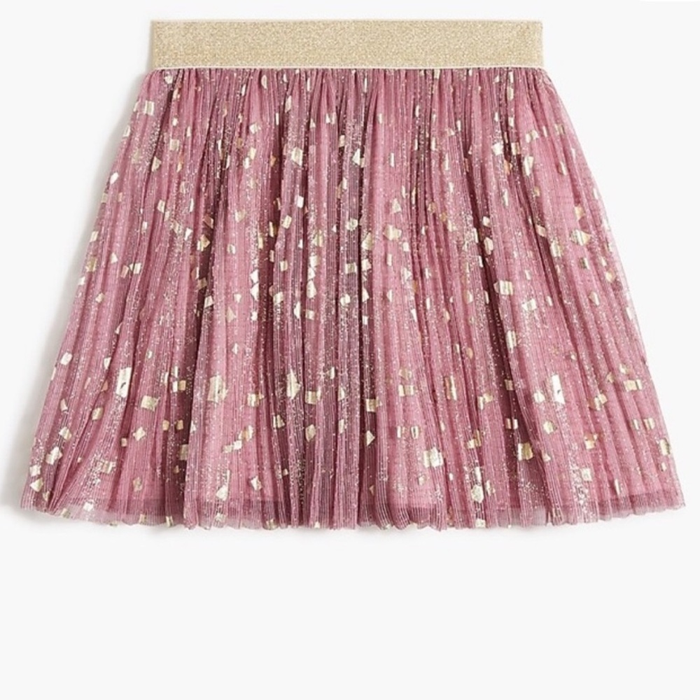 Crewcuts Pink Tulle Skirt with Gold Sparkle